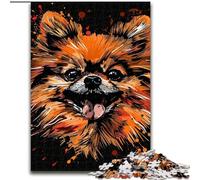 JigsawPuzzle 1000 Pieces for Adults Pomeranian Dog Art Impossible Jigsaw Puzzles for Adults size 26x38cm for Home Decor, Brain Training