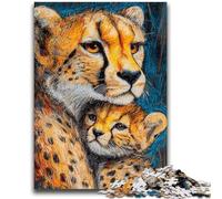 JigsawPuzzle 1000 Pieces for Adults Prairie Cheetah Toys Educational Games Stress Relieving Artists Collection, Fine Art 50x75cm