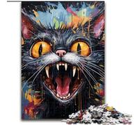 JigsawPuzzle 1000 Pieces for Adults Psychedelic Animal Cat Puzzle Perfect for Teenagers, Family Bonding, Brain Teaser & DIY Home Decor Gift (size : 26x38cm)