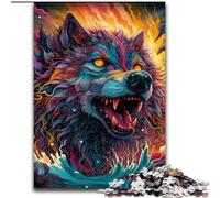JigsawPuzzle 1000 Pieces for Adults Psychedelic Art Wolf Jigsaw Puzzles Made of Wood,Birthday Gift Idea, Challenging Brain Teaser Game 1000pcs(50x75cm)