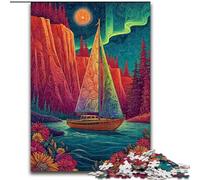JigsawPuzzle 1000 Pieces for Adults Psychedelic Boat, Help The Brain Exercise Addictive Toys to Cultivate Patience Perfect Decoration (Size 26x38cm)