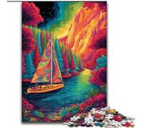 JigsawPuzzle 1000 Pieces for Adults Psychedelic Boat Puzzle Interactive Family Game, Ideal, Family Activity Game (size 26x38cm)