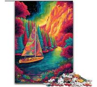 JigsawPuzzle 1000 Pieces for Adults Psychedelic Boat Puzzle Interactive Family Game, Ideal, Family Activity Game (size 50x75cm)