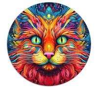 JigsawPuzzle 1000 Pieces for Adults Psychedelic Cat Paper Jigsaw Puzzles Perfect Home Or Office Decor,Ideal (67.5x67.5cm)