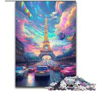 JigsawPuzzle 1000 Pieces for Adults Psychedelic Eiffel Puzzle for Home Decor, Ideal Christmas & New Year Gift for Teenagers (size 26x38cm)