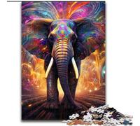 JigsawPuzzle 1000 Pieces for Adults Psychedelic Elephant Made of Wood, Making It A Great Gift for Family Fun 50x75cm An for Christmas Or Birthdays