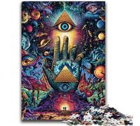 JigsawPuzzle 1000 Pieces for Adults Psychedelic Eye, Challenging Game Toys Wall Decoration Unique Birthday And Xmas Gifts 26X38CM