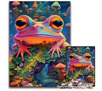 JigsawPuzzle 1000 Pieces for Adults Psychedelic Frog Art Puzzles for Adults Perfect for Family Fun, Party Games, Birthday Party Favors 50x75CM/19.68x29.52inch