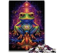 JigsawPuzzle 1000 Pieces for Adults Psychedelic Frog Brain Teaser Game Wall Decoration Unique Birthday And Xmas Gifts 38x26cm
