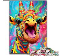 JigsawPuzzle 1000 Pieces for Adults Psychedelic Giraffe Jigsaw Puzzles for Adults 1000 Piece DIY Home Decor Brain Teaser Game for Teenagers (Size 26x38 cm)