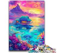 JigsawPuzzle 1000 Pieces for Adults Psychedelic Island Family Fun for Is Ideal As A Gift for The Whole Family for And Age 14 Years Up 50x75cm
