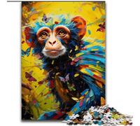 JigsawPuzzle 1000 Pieces for Adults Psychedelic Monkey,Decompressing Intellectual Educational Toy Is Ideal As Gifts for The Whole Family 38x26cm