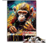 JigsawPuzzle 1000 Pieces for Adults Psychedelic Monkey Made of Wood, Making It A Great Gift for Family Fun 50x75cm An for Christmas Or Birthdays