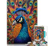 JigsawPuzzle 1000 Pieces for Adults Psychedelic Peacock,Challenging Game And Family Play Educational Game for Birthday,Chrismas (75x50cm)
