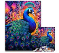 JigsawPuzzle 1000 Pieces for Adults Psychedelic Peacock Jigsaw Puzzles for Adults Brain Teaser Game for Teenagers, Perfect 26X38CM/10.23x14.96inch