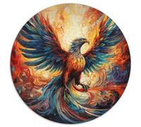 JigsawPuzzle 1000 Pieces for Adults Psychedelic Phoenix Bird 1000 Pieces Round Puzzle Gifts Educational Activity for Cognitive Skills Cognitive Skill Improvement (67.5x67.5cm)