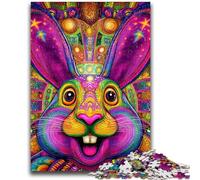 JigsawPuzzle 1000 Pieces for Adults Psychedelic Rabbit Brain Teaser Game Wall Decoration Unique Birthday And Xmas Gifts 38x26cm