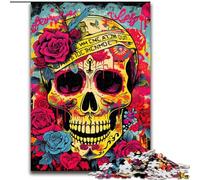 JigsawPuzzle 1000 Pieces for Adults Psychedelic Skull Jigsaw Made of Wood,Challenging Brain Teaser for Teenagers & Families 1000pcs(50x75cm)