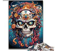 JigsawPuzzle 1000 Pieces for Adults Psychedelic Skull Jigsaw Made of Wood,Challenging DIY Brain Teaser, Perfect Family Game Or Decorative Gift 1000pcs(50x75cm)