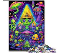 JigsawPuzzle 1000 Pieces for Adults Psychedelic Skull Jigsaw Made of Wood,Challenging DIY Brain Teaser, Perfect Family Game Or Decorative Gift 1000pcs(50x75cm)