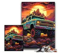 JigsawPuzzle 1000 Pieces for Adults Psychedelic Truck cardboard Jigsaw Puzzles 26x38 cm Perfect for Halloween, Christmas, Birthday Gift