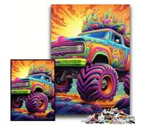 JigsawPuzzle 1000 Pieces for Adults Psychedelic Truck Puzzles for Adults 50x75 cm Perfect for Family Fun on Christmas, Thanksgiving, Birthdays & Easter