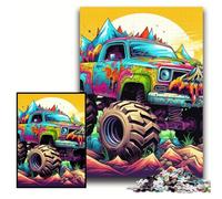 JigsawPuzzle 1000 Pieces for Adults Psychedelic Truck Wooden Jigsaw Puzzles 50x75 cm Perfect for Halloween, Christmas, Birthday Gift