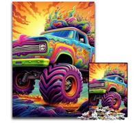 JigsawPuzzle 1000 Pieces for Adults Psychedelic Truck Wooden Jigsaw Puzzles Ideal DIY Decor & Brain Teaser Gift 50x75CM/19.68x29.52inch