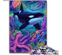 JigsawPuzzle 1000 Pieces for Adults Psychedelic Whale Jigsaw Puzzles 26X38CM Colorful Home Decor & Interactive Family Game