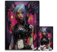 JigsawPuzzle 1000 Pieces for Adults Punk Girl No Paper Jigsaw Perfect for Teenagers Family Bonding Brain TeaserDIY Home Decor Gift 1000 PCS(38x26cm)