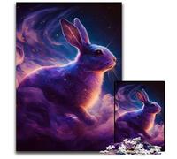 JigsawPuzzle 1000 Pieces for Adults Rabbit Art Wooden Jigsaw Challenging DIY Brain Teaser, Perfect Family Game Or Decorative Gift 50x75CM/19.68x29.52inch