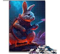JigsawPuzzle 1000 Pieces for Adults Rabbit Guitar Animal cardboard Jigsaw Puzzles for Adults size 26x38cm Perfect, DIY Artwork