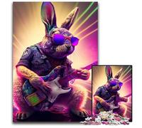 JigsawPuzzle 1000 Pieces for Adults Rabbit Guitar Animal Jigsaw Puzzles for Adults Perfect for Teenagers & Collectors, Ideal Home Decor & Travel Gift 26X38CM/10.23x14.96inch