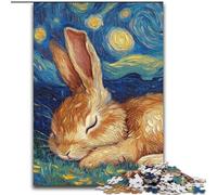 JigsawPuzzle 1000 Pieces for Adults Rabbit Starry Sky Made of Wood, Perfect for Birthday, Christmas 50x75cm DIY Art Decor