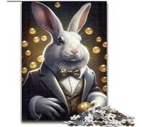 JigsawPuzzle 1000 Pieces for Adults Rabbit Suit Animal Made of Wood, for Ages 14+ 50x75cm Family Fun Craft, Perfect for Birthdays, Holidays