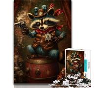 JigsawPuzzle 1000 Pieces for Adults Raccoon,Decompressing Intellectual Educational Toy Is Ideal As Gifts for The Whole Family 38x26cm