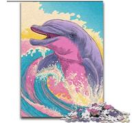 JigsawPuzzle 1000 Pieces for Adults Rainbow Dolphin, Help The Brain Exercise Addictive Toys to Cultivate Patience Perfect Decoration (Size 50x75cm)