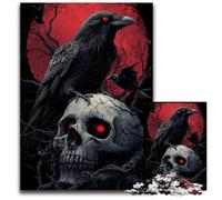 JigsawPuzzle 1000 Pieces for Adults Raven Paper Jigsaw Puzzles for Travel Lovers Couples Challenging Toy 1000 PCS(38x26cm)