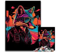 JigsawPuzzle 1000 Pieces for Adults Red Fox Spy Gangster Wooden Jigsaw Ideal for Lover, Perfect Christmas, New Year, Valentine's Gift 50x75CM/19.68x29.52inch