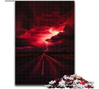 JigsawPuzzle 1000 Pieces for Adults Red Lightning Jigsaw Puzzles for Adults for Birthdays, Holidays, Space Party Decorations 50X75CM