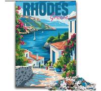 JigsawPuzzle 1000 Pieces for Adults Rhodes Island Greece, for And from 14 Years And over Educational Learning Toys Family Games Birthday Present 75x100cm