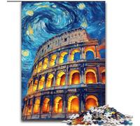 JigsawPuzzle 1000 Pieces for Adults Roman Colosseum at Night Jigsaw Perfect for Family Fun on Christmas, Thanksgiving, Birthdays & Easter 50X75CM