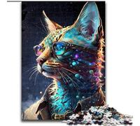 JigsawPuzzle 1000 Pieces for Adults Savannah Cat Wooden Jigsaw Puzzles for Adults size 50x75cm Perfect, DIY Artwork