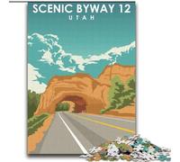 JigsawPuzzle 1000 Pieces for Adults Scenic Byway Utah Art, for And from 14 Years And over Educational Learning Toys Family Games Birthday Present 75x100cm