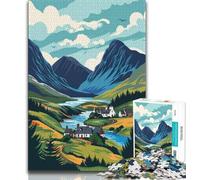 JigsawPuzzle 1000 Pieces for Adults Scottish Highlands,Challenging Game And Family Play Educational Game for Birthday,Chrismas (75x50cm)