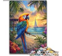 JigsawPuzzle 1000 Pieces for Adults Seaside Parrot Jigsaw Interactive Family Game, Ideal, Family Activity Game 50X75CM