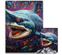 JigsawPuzzle 1000 Pieces for Adults Shark cardboard Jigsaw Ideal for Lover, Perfect Christmas, New Year, Valentine's Gift 26X38CM/10.23x14.96inch