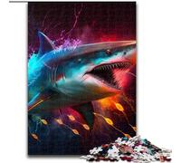 JigsawPuzzle 1000 Pieces for Adults Shark cardboard Jigsaw Puzzles for Adults Perfect for Teenagers & Family Fun, for Birthdays (Size 26x38cm)