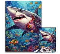 JigsawPuzzle 1000 Pieces for Adults Shark cardboard Jigsaw Puzzles Ideal DIY Decor & Brain Teaser Gift 26X38CM/10.23x14.96inch