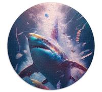 JigsawPuzzle 1000 Pieces for Adults Shark Painting 1000Pc Adults Round Jigsaw Puzzle for Parents, Lovers, Friends - Age 14+ 1000pcs (67.5x67.5cm)